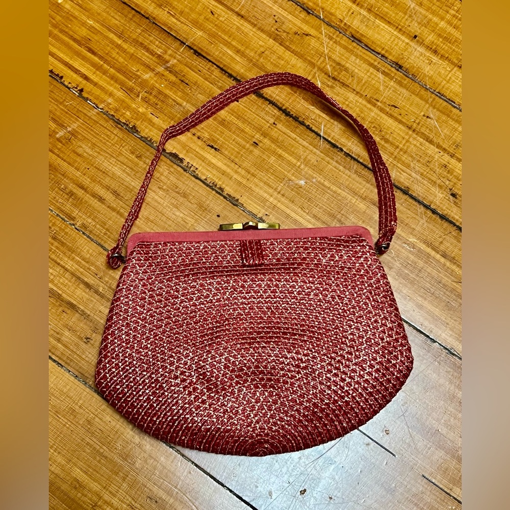 Vintage Mel Ton Handbag | Cute Red & Gold 1960’s Designer Purse